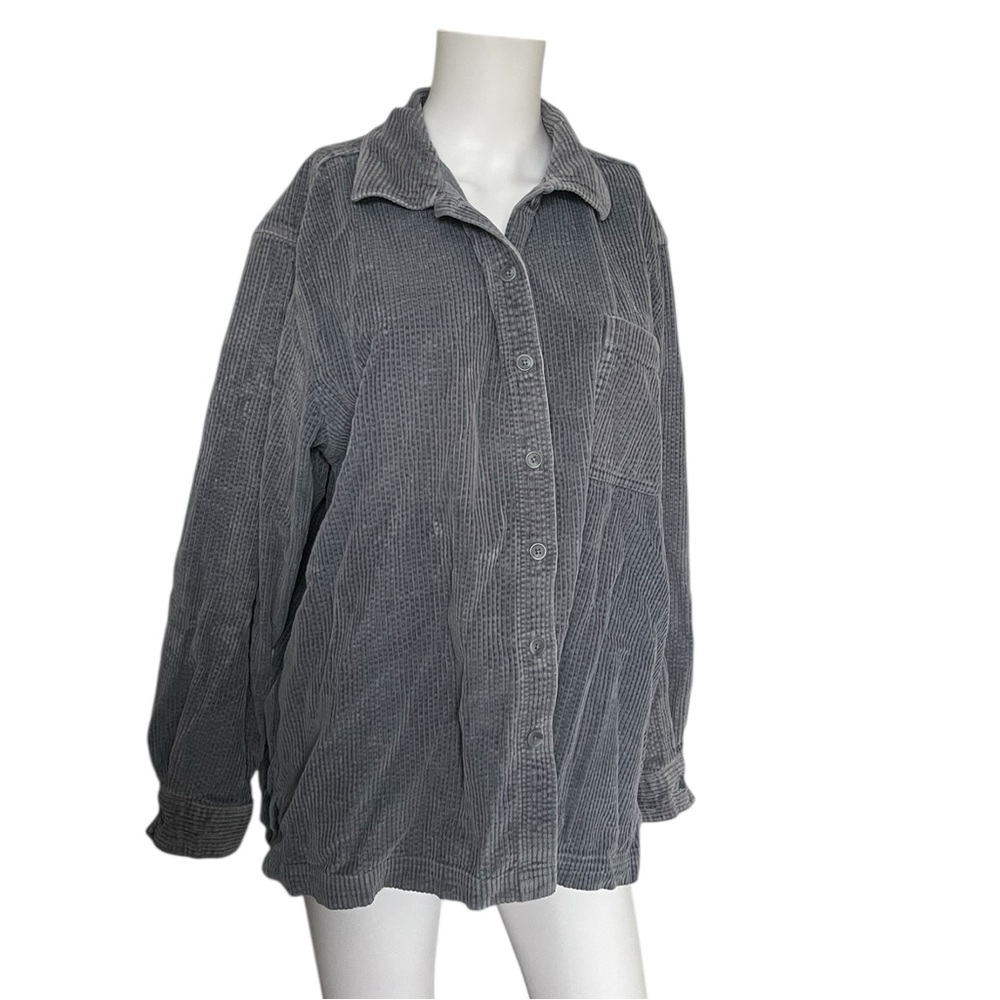LL Bean Corduroy Button Up Shirt Blue Classic Work Casual